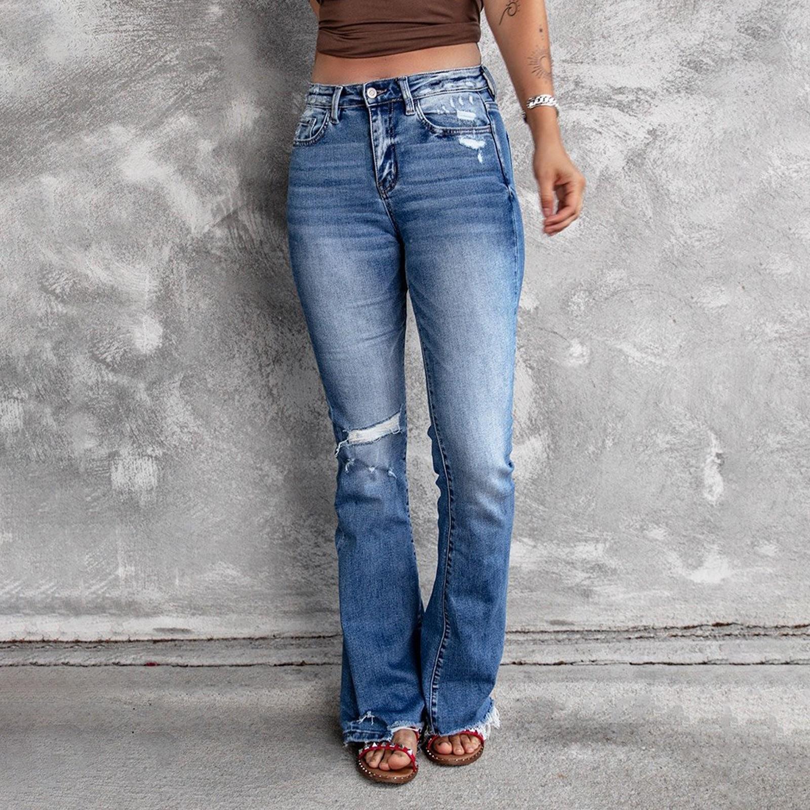 

Женские джинсовые брюки с высокой талией S небесно-голубой