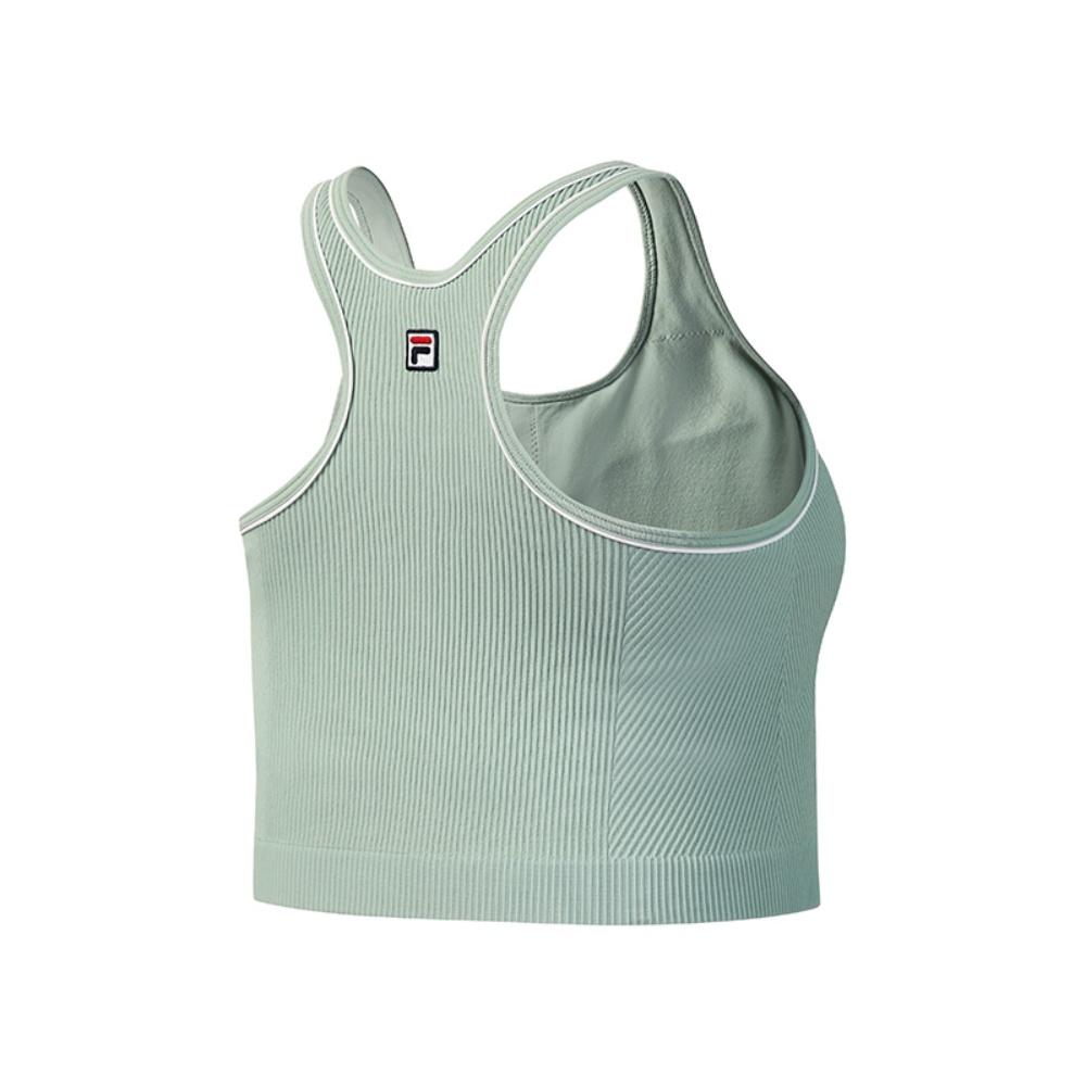 FILA Tennis Fashion Classic Simple Versatile Comfortable Tight Sports Vest Women tops Water-Grass-Gray-Green A11W623106FGN