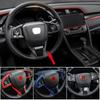 3pcs Carbon Fiber Style Car Steering Wheel Frame Cover Trim Stickers for Honda Civic 10th 2016 2017 2018 Interior Car Accesories