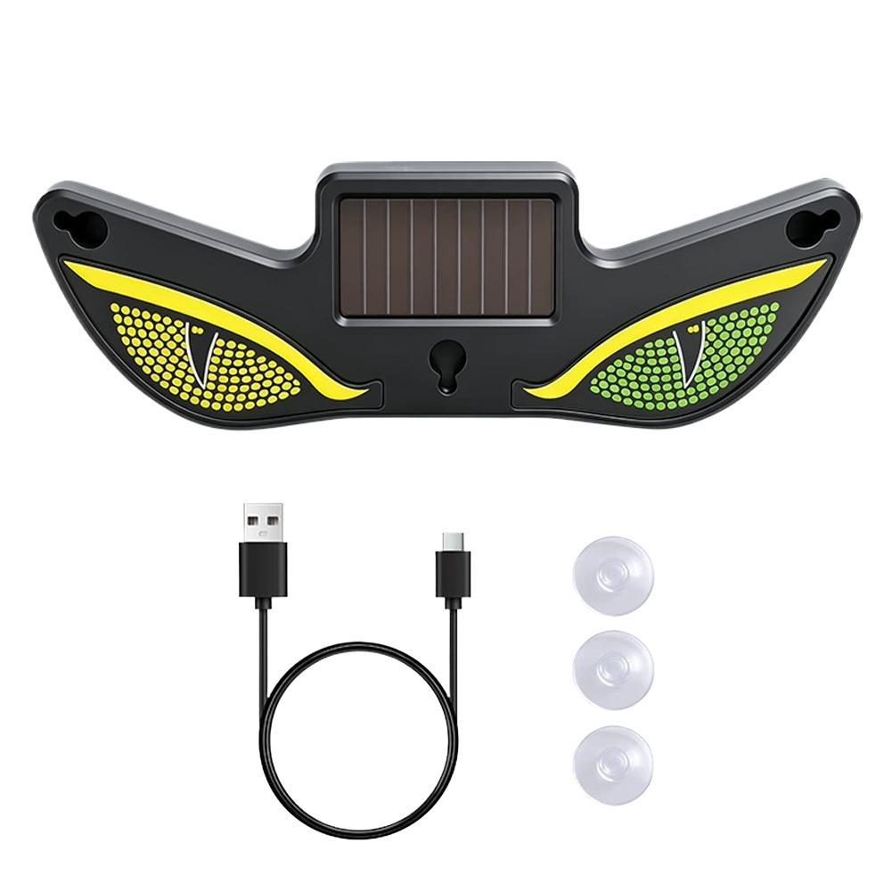 Car LED Solar Ambient Light Demon Eye Wireless Triangle Window Decor Neon Light Auto Atmosphere Lamp Car Accessories