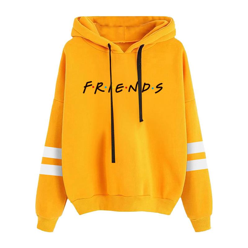 Autumn and winter long sleeved letter printed fleece hooded sweatshirt 6976 L жёлтый 1280₽