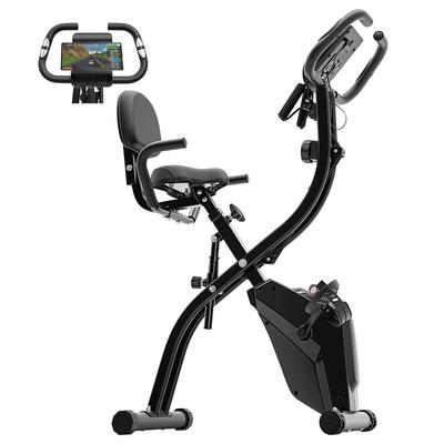 YZJ-501 Folding Magnetic Exercise Bike with APP 3 Riding Modes Resistance Bands Heart Rate Monitor Indoor Fitness X-Bike for Home Use