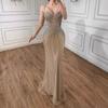 Purple luxury suspender beads light luxury niche solo performance banquet host evening dress dress LA11180