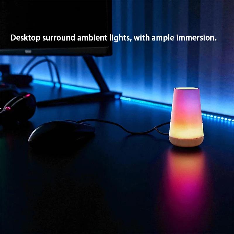 13 Colors Night Light Touch Dimmable Remote Control USB Charging Emergency Lighting RGB Portable Bedside Lamp for Home