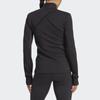 Adidas Training Cover-Up Solid Logo Stand Collar Long Sleeve Jacket Women Jacket Black HY9227