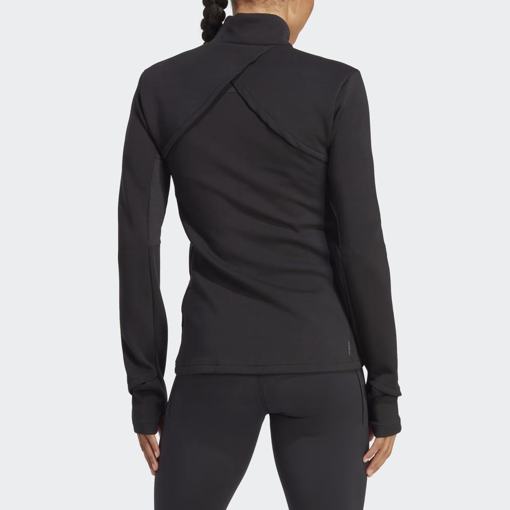 Adidas Training Cover-Up Solid Logo Stand Collar Long Sleeve Jacket Women Jacket Black HY9227