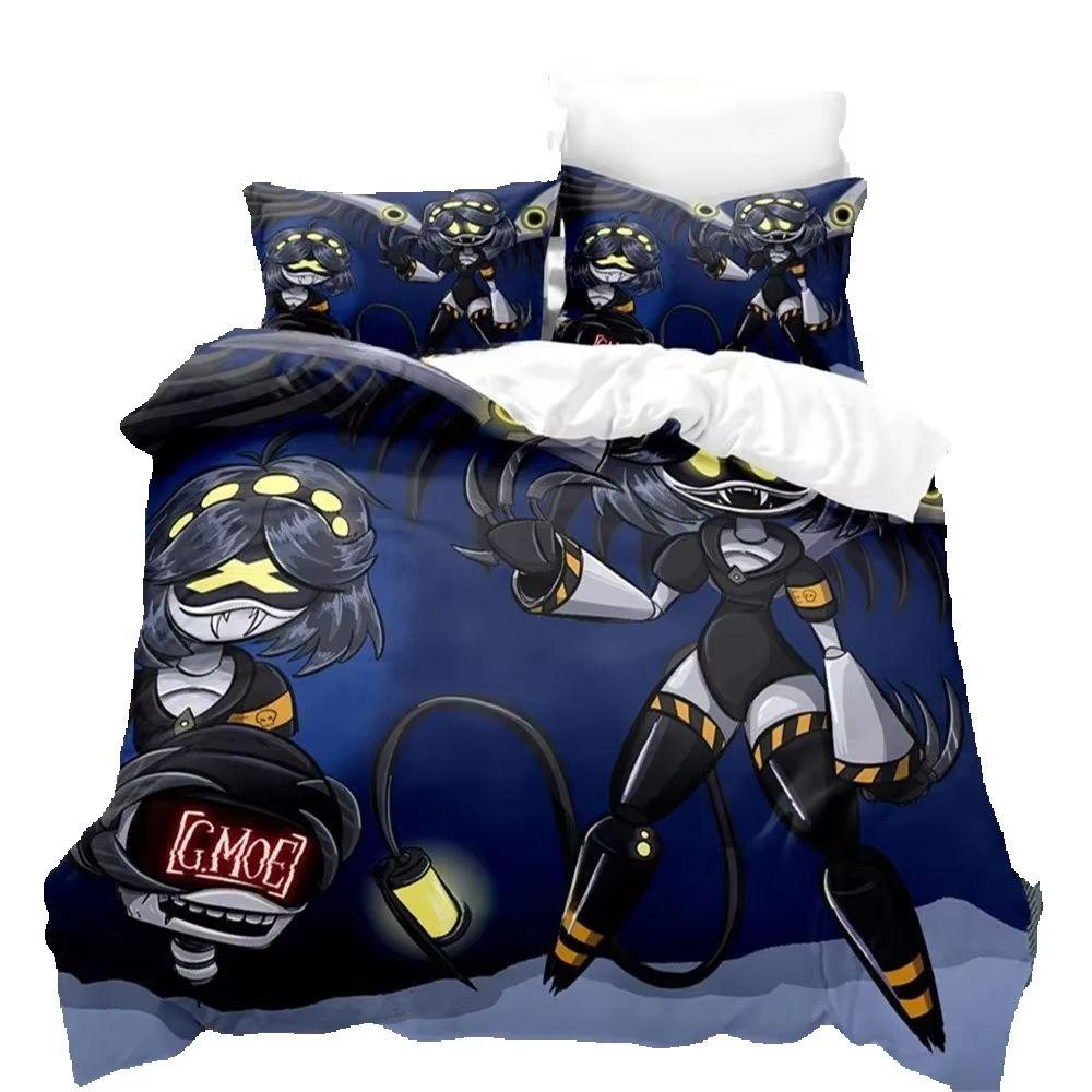 Murder Drones 3D Cartoon Duvet Cover Soft Skin-Friendly Breathable Bedding Set with Zipper for Kids Boys Girls Bedroom Decor