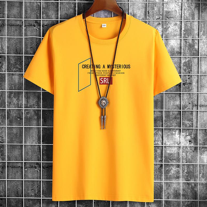 Unisex Pure Cotton Round Neck Short-Sleeve Casual T-Shirt