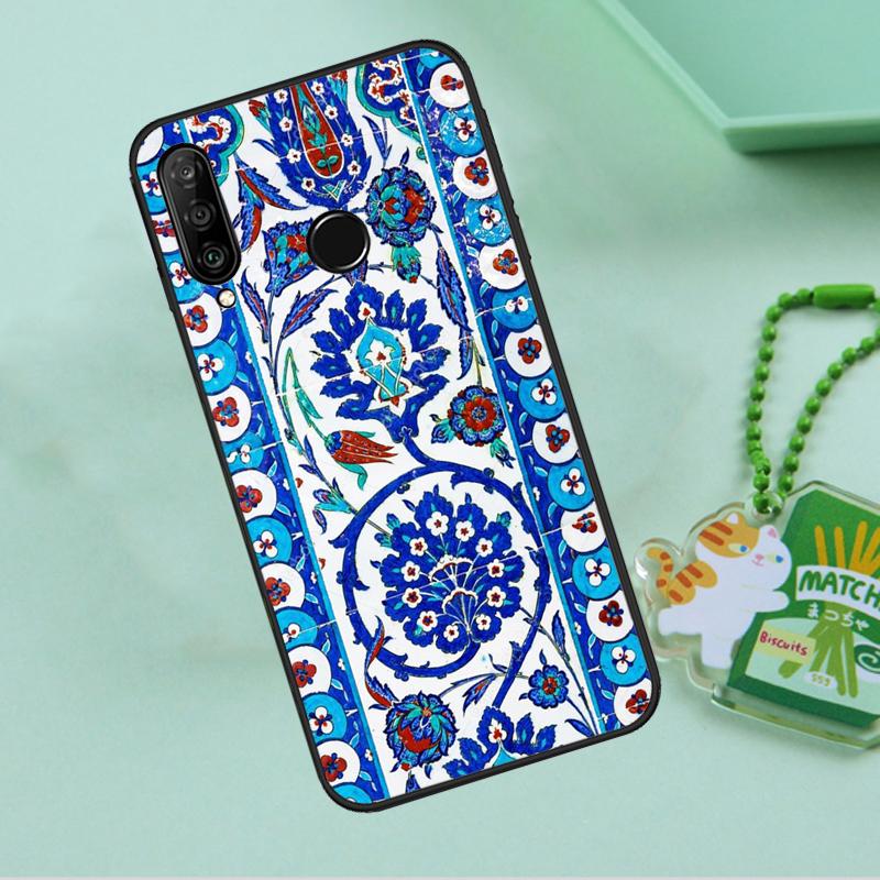 Ancient Floral Tiles For Huawei Nova 8i 11i 12i 12s 9 10 SE Y90 Y60 Y70 Y72 Y61 Y91 P20 P30 P40 Lite P60 Pro Case
