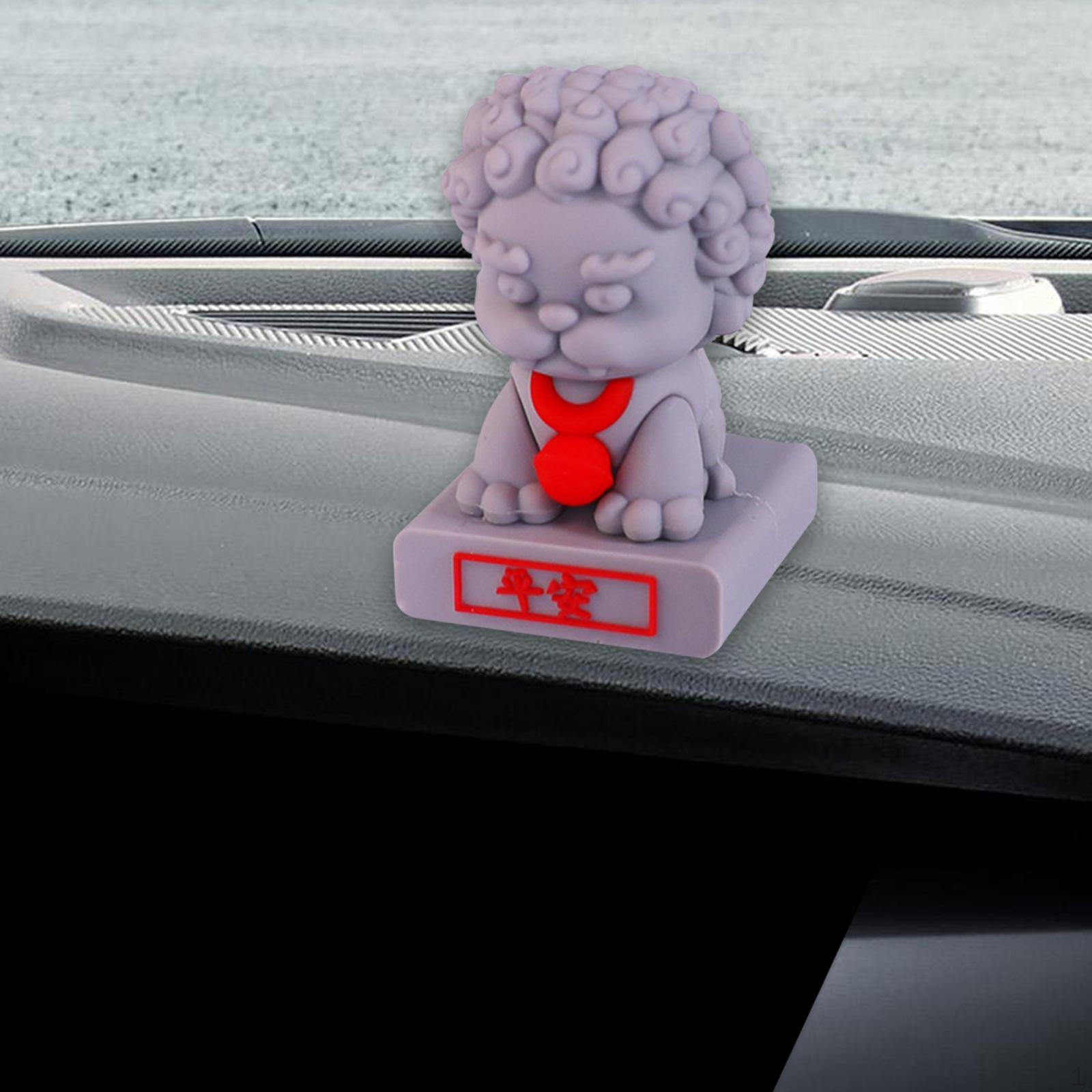 

Китайская статуя льва, фигурка животного, украшение автомобиля, мини-скульптура для стола, спальни серый