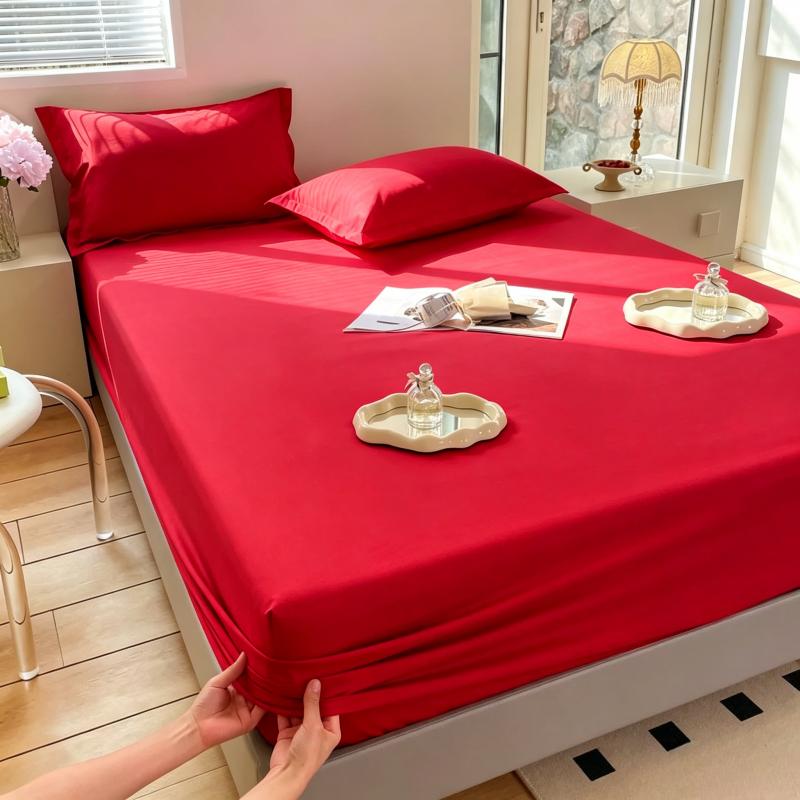 Solid Color Waterproof Mattress Fitted Sheet, Durable TPU Waterproof Backing Bed Cover, Smooth Breathable Bed Sheet for Home Hotel