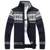 Høst- og vintergenser Jacquard for menn Slim-fit genser med stående krage Trendy fritidsjakke strikket cardigan
