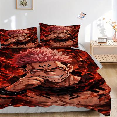 Powerful Anime Hero Print 3Pcs Bedding Setduvet Cover With 2 Bedropillowcase Home Birthday Gift