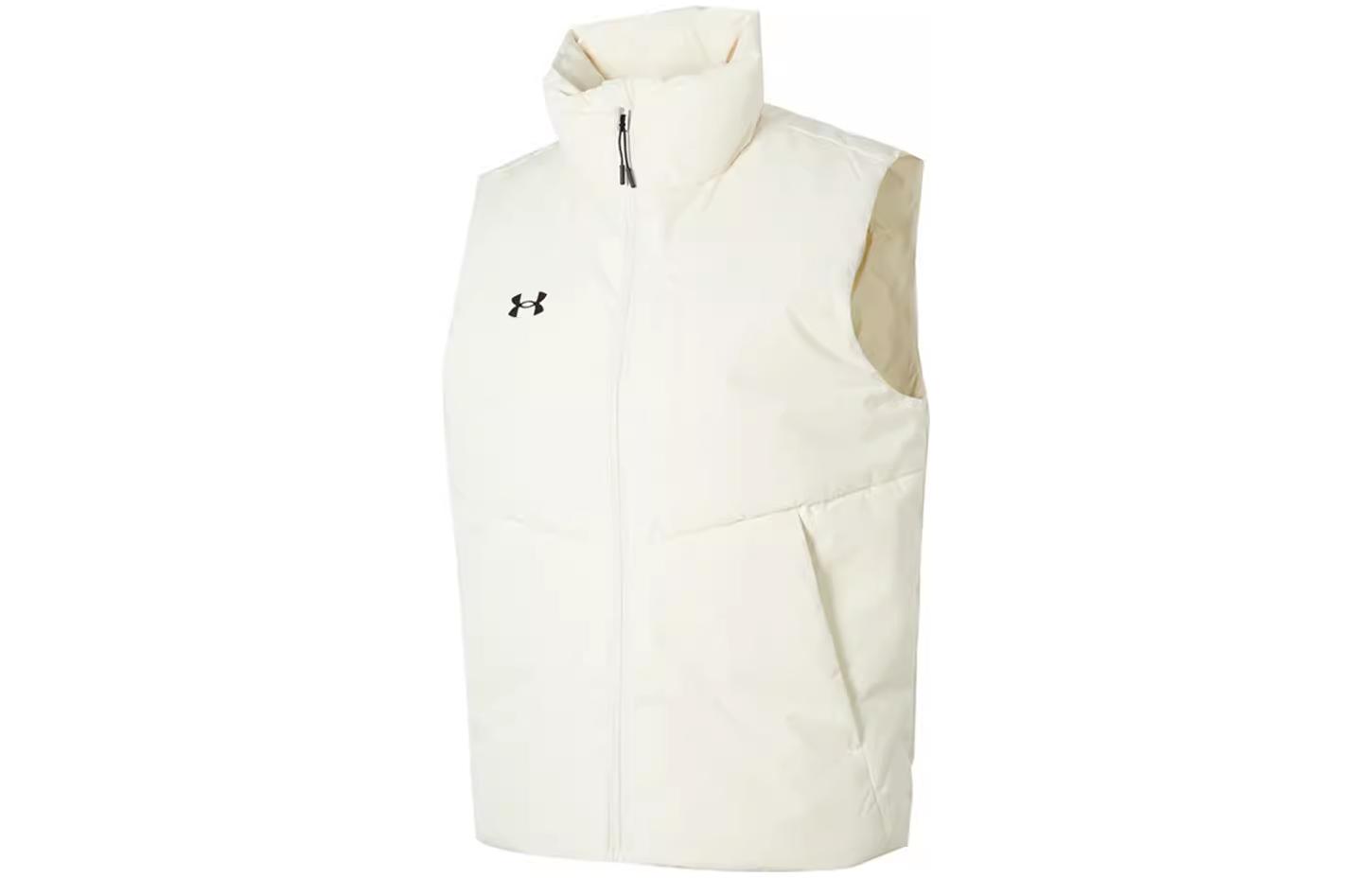 Under Armour Down Vests Unisex White Stand Collar Moderate Other 23600803-101 M