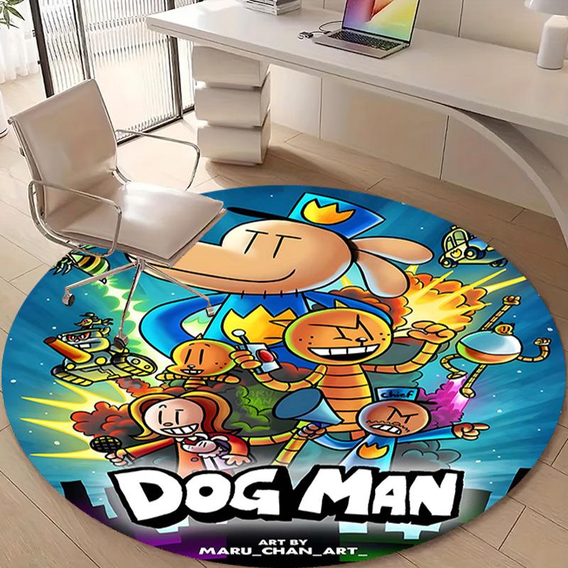 1pc DogMan2 Design Printed Area Round Carpet for Bedroom Living Room Home Decor Rugs Mat Non Slip Mat Rug for Bedside