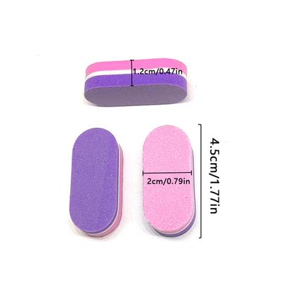 10Pcs Double-Sided Mini Nail File Blocks Colorful Sponge Nail Polish Sanding Buffer Strips Polishing Manicure Nail Art Tools