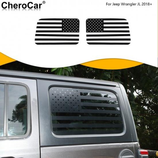Rear Window US Flag Decal Cover Trim Decor Sticker for 2018-23 Jeep Wrangler JL