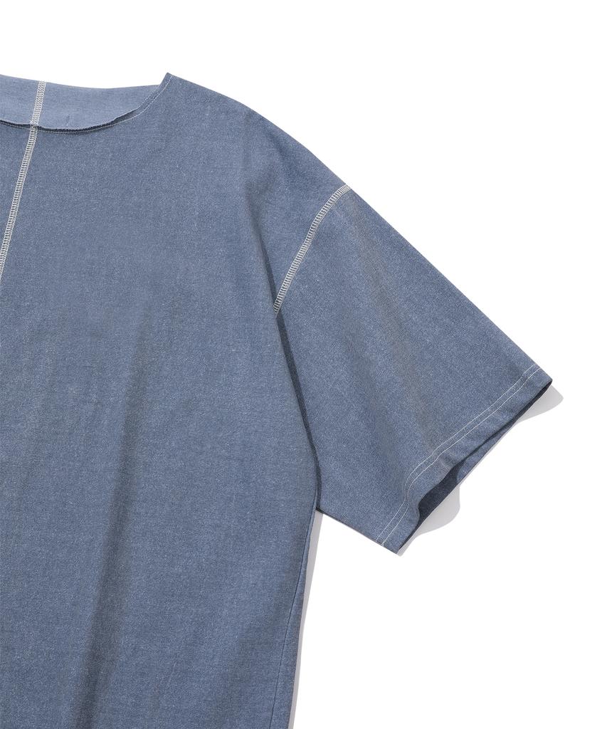 EPISODE UNTITLED Patch Needle Stitch T-Shirt_Blue
