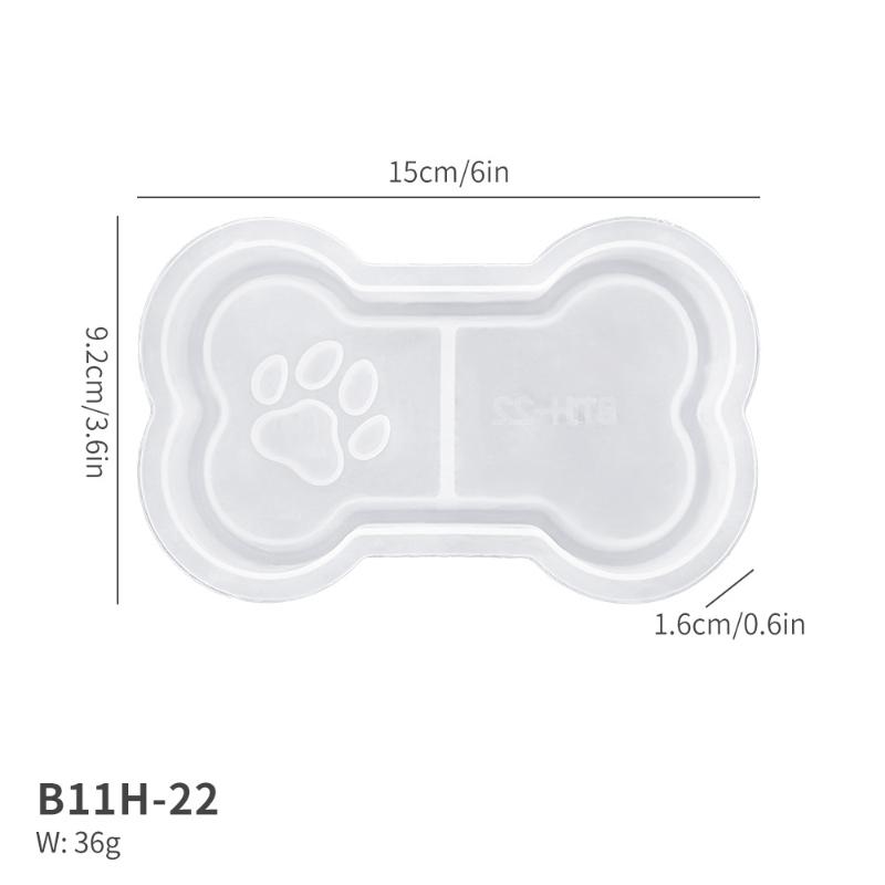 DIY Katzenpfote & Knochenform Silikonform Aufbewahrungstablett Schmuckausstellungsplatte Wohndekor Katzen- und Hundenapf Gipsform