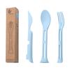 Eco-Friendly Wheat Straw Nordic Style Utensil Set for Kids - 3-in-1 Portable Fork, Spoon, Knife, BPA-Free & Lunchbox Essentials