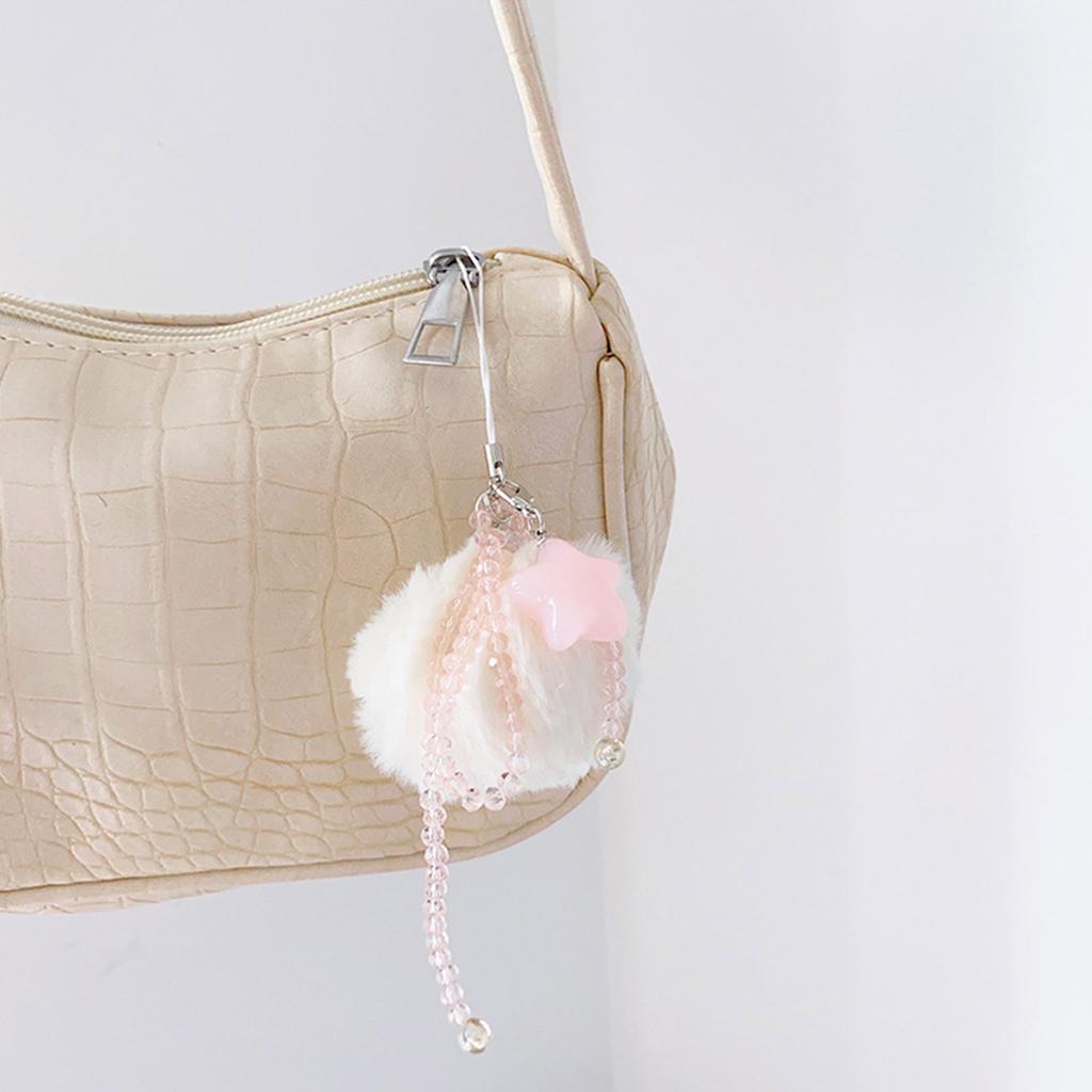 Plüschkugel Herz Stern Anhänger Handy-Anhänger Hängeseil Süße Handykette Riemen Taschen Dekoration Lanyard Schlüsselanhänger Zubehör