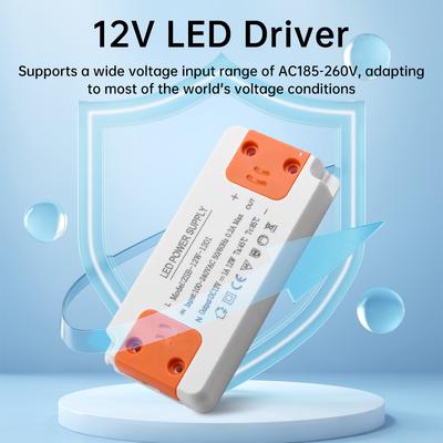 DC 12V LED Driver Thin Constant Voltage Drive Power Input Voltage AC185-260V 12W/18W/24W/36W Ultra-thin Design Saves Space