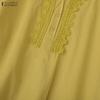 ZANZEA Women Lace Crochet Patchwork V-Neck Casual Long Sleeve Blouse