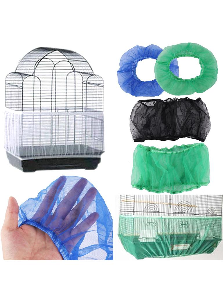 Rezeptor-Samenschutz, Nylon-Netz, Vogel-Papagei-Abdeckung, weich, leicht zu reinigen, luftiges Nylon-Gewebe, Netz, Vogelkäfig-Abdeckung, Samenfänger-Schutz