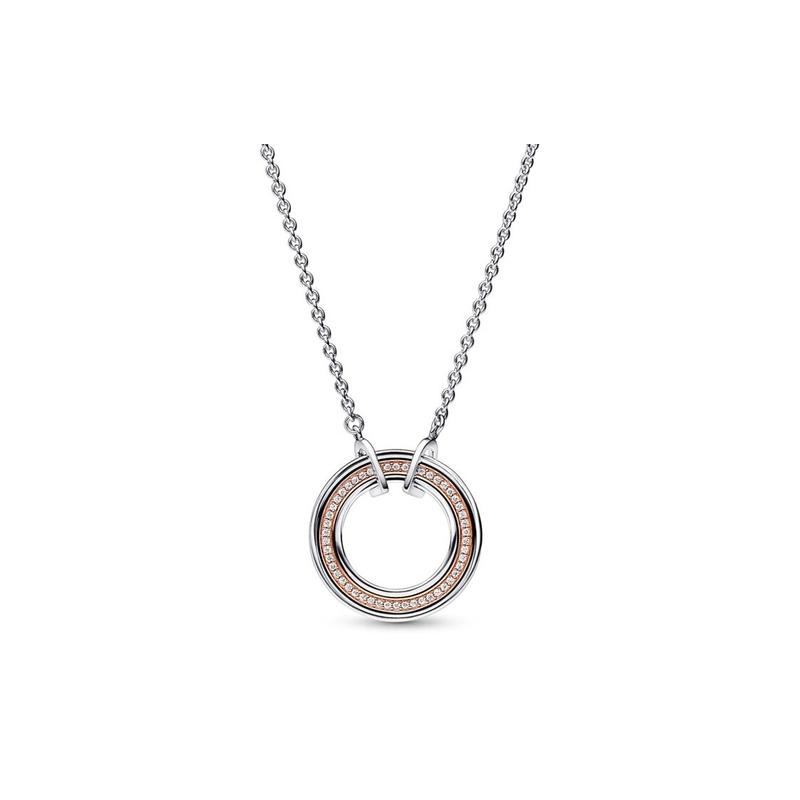 Pandora Round Pendant - Necklace, Unisex Couple Style, Silver 382772C01-50 серебряный