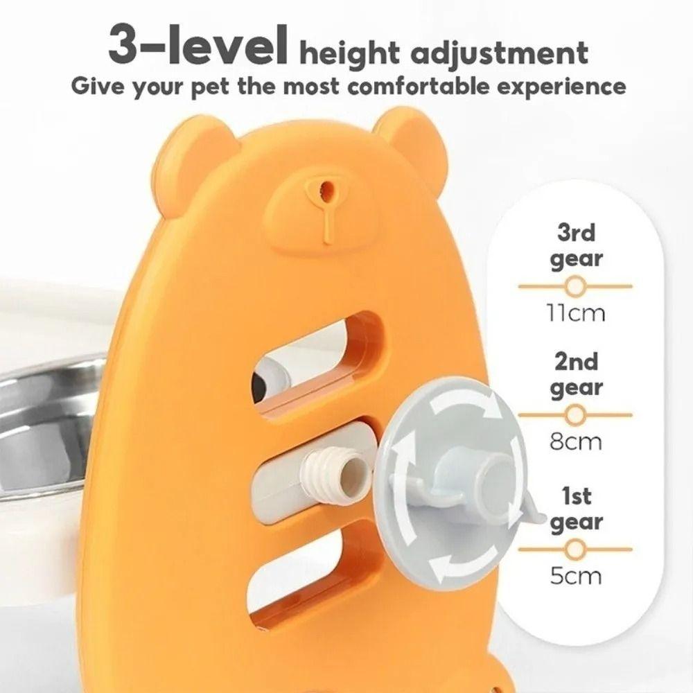 Double Bowls Pet High Footed Bowl 15 ° Slant Pet Water Feeder Container Household