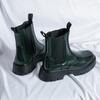 Golden Sapling Chelsea Boots für Herren Grüne Lederschuhe Bequemes Plateau-Schuhwerk Lässiger Herrenstiefel Freizeit Business-Schuh