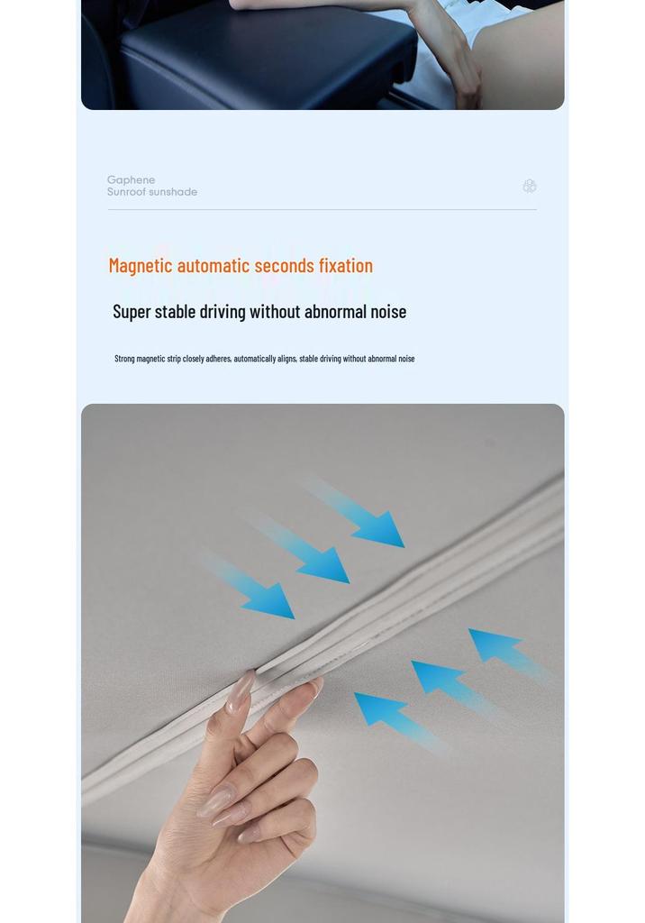 Enhanced Graphene Sunroof Sunshade for Tesla Model 3/Y - Cooling Sun Protection (New Version)
