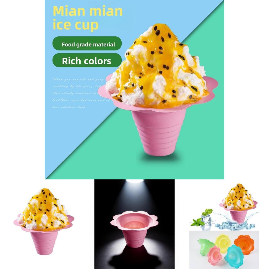Disposable Snowflake Ice Cups For Dessert Shops 4oz 8oz Pet Material Creative Design