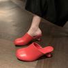 Fashion Personality Slippers Summer New Square Head Deep Mouth Set Foot Anti-slip Wear-resistant Special-shaped Heels