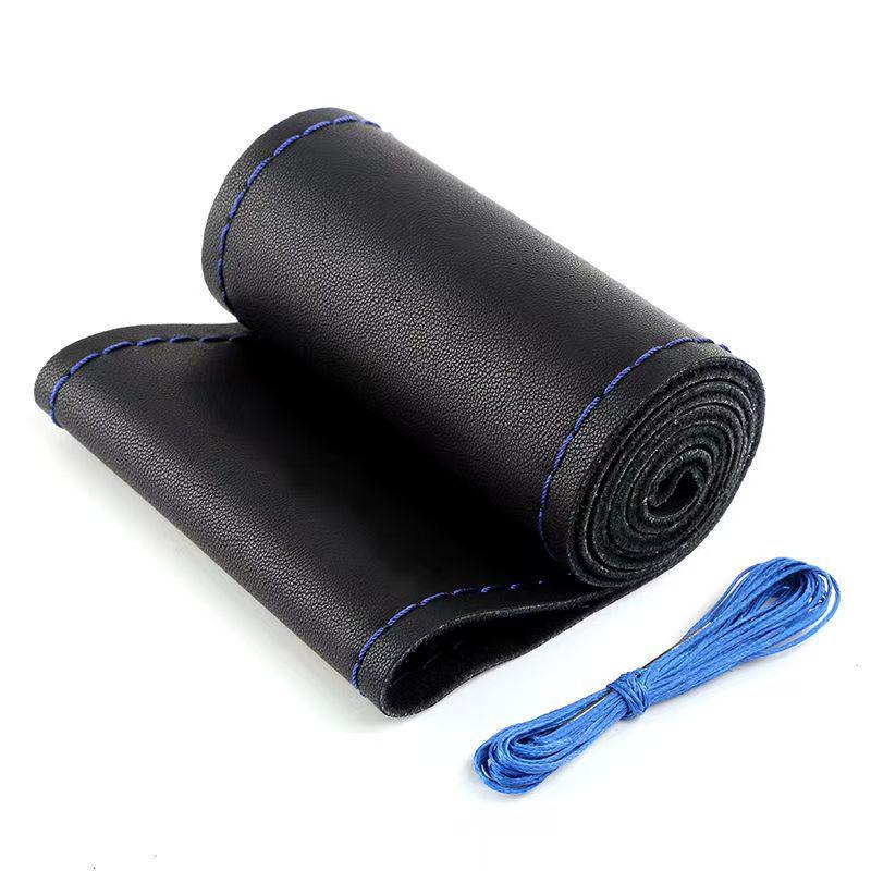 Echt Leer Lamsvel Handgestikt Stuurwielhoes - Ultradun, Zacht, Antislip, Slijtvast, Universeel voor Alle Seizoenen