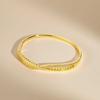 New Gold Plated Cubic Zirconia Bracelet, Chunky Waterproof Openable Bangle, High Quality Stackable Jewelry For Women Gift