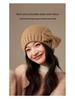 Women's Pure Wool Knitted Hat with Bow - Warm, Fashionable, Ear-Protecting, and Face-Slimming for Autumn and Winter