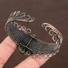 Labradorite Handmade Copper Wire Wrap Bangle Adjustable A7t11