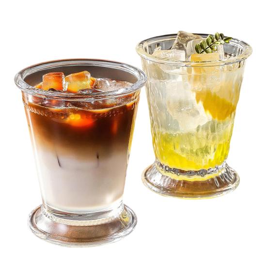 Hand-Rolled Rim Julep Glass with Thickened Wall 310ml Cocktail Cup for Mojito Whiskey Juice & Beer Classic Tumbler for Home Bar