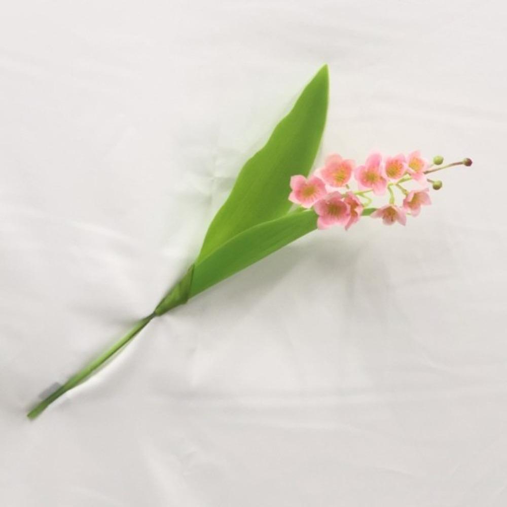

Lily of The Valley Artifiical Flower Branch Flexible Stems 40cm Height Fake Flower with Green Leaves Artificial Bellflowers розовый