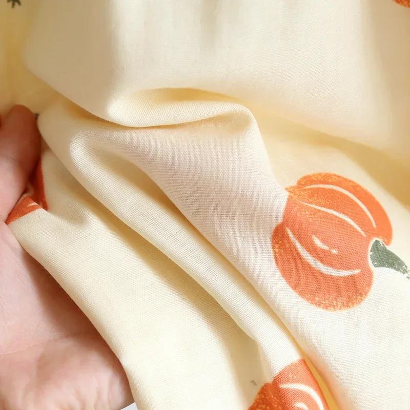 Spring/Summer  New Women's 100% Cotton Gauze Thin Long Sleeve Pants Two Piece Cardigan Homewear Set Sleepwear Pijama