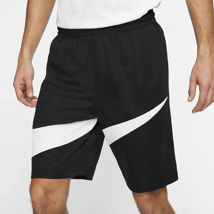 Nike מכנסי כדורסל לגברים עם הדפס לוגו גדול קונטרסטי תחתונים שחור BV9386-011