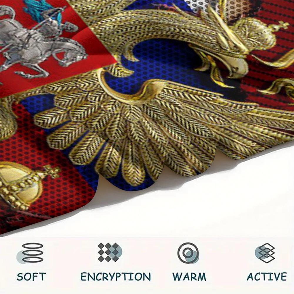 1PC Russian Double Print Flannel Blanket, High quality Comfortable for All Seasons, Home Decor, Warmth and Comfort, Perfect for Christmas Gifts138