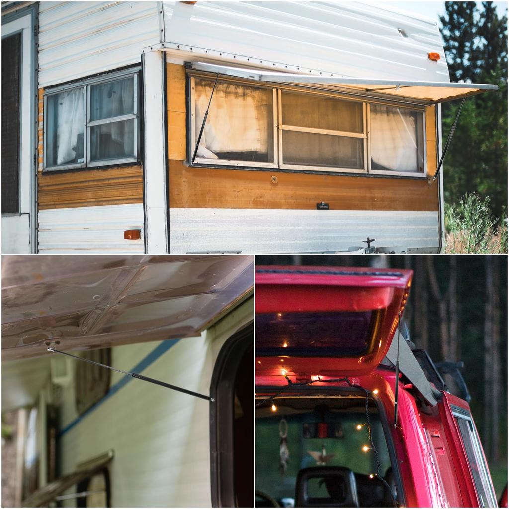 X AUTOHAUX Gas Damper, Gas Spring, Damper, Joint Gas Strut for Cars, Trailers, and Trucks, 630mm, 300N/31kg Load Capacity, 2 Pieces, Universal Fit