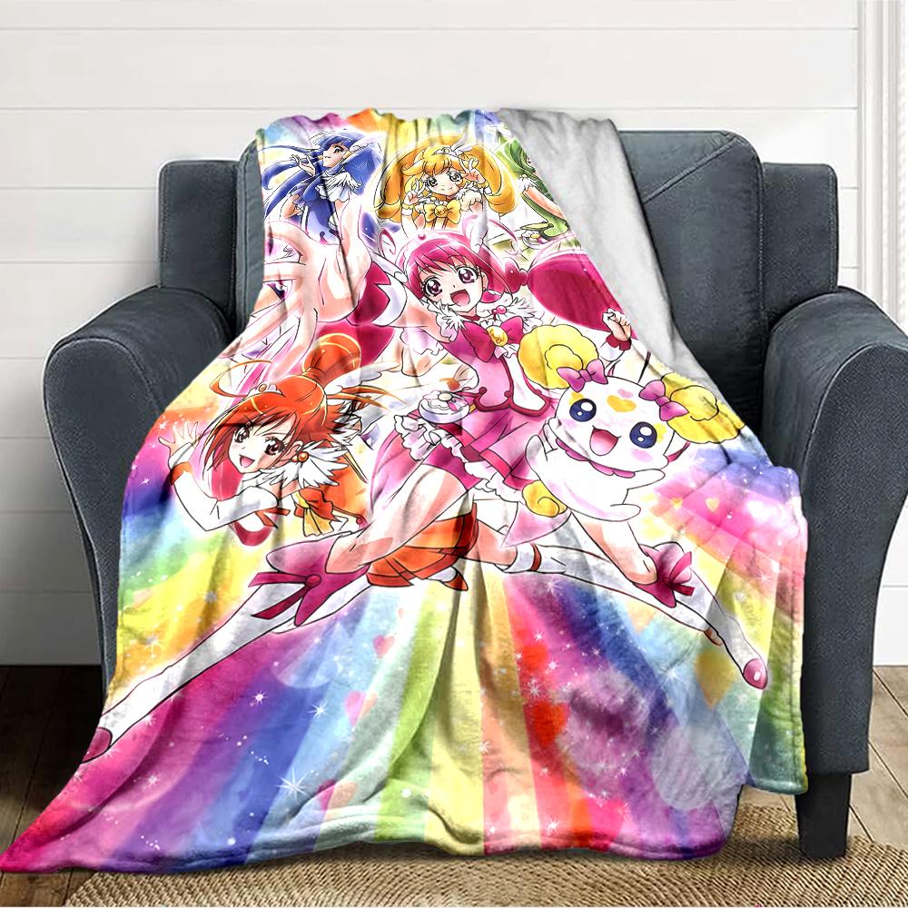 1pc Pretty Cure2 Blanket, Gift, for Men and Women, Soft Blanket, Good for Sofa Bed Couch Travel, Lightweight Flannel Blanket