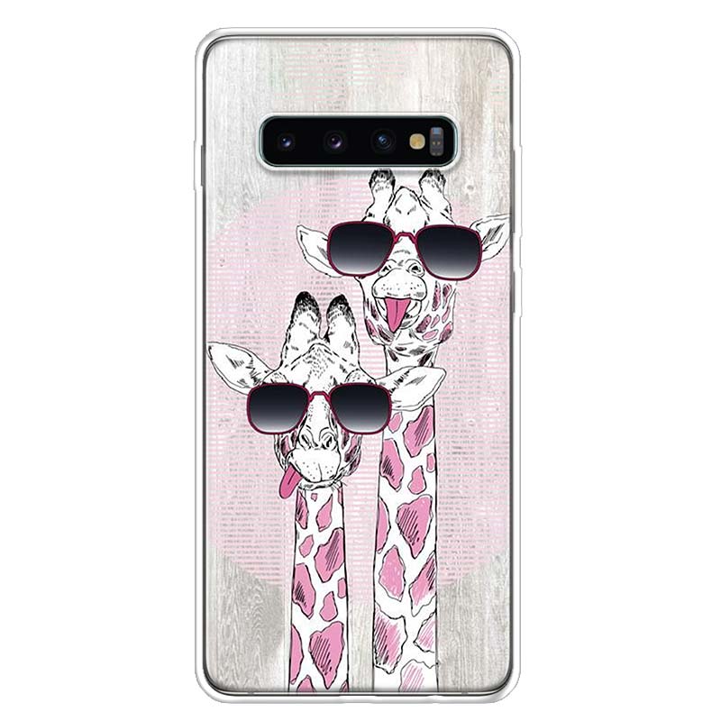 Cute Cartoon Giraffe Animal Cover Phone Case For Samsung Galaxy A51 A71 A50 A70 A40 A30 A20E A10 A41 A31 A21S A11 A01 A6 A8 + A7