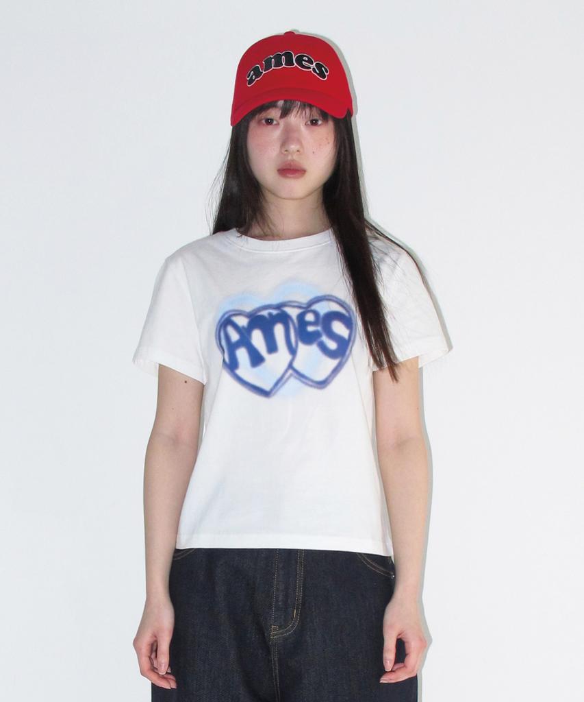 AMES-WORLDWIDE Heart Spray Tee White