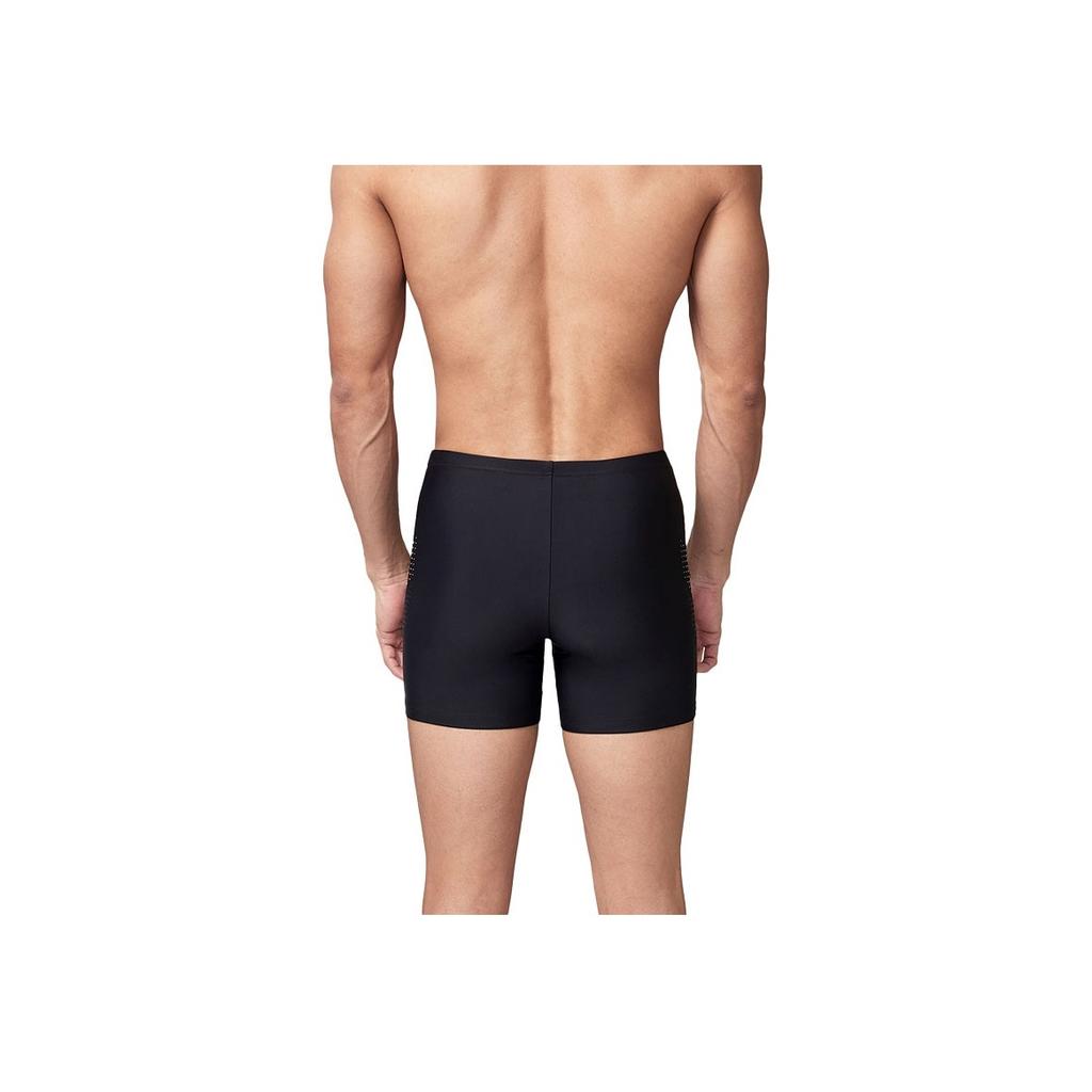 Anta Color Block Simple Slim Fit Square Leg Swim Trunks Men Swimwear Black 1824532401-40