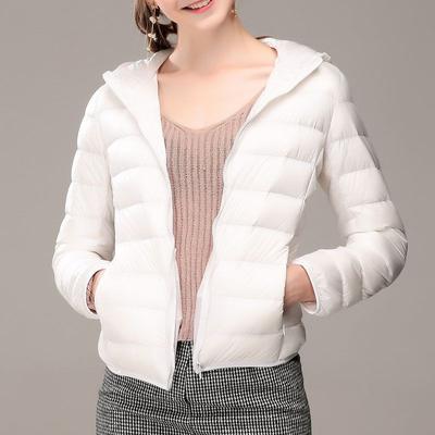 Doudoune Courte pour Femme, Légère, Épaisse, Chaude, Coupe Slim Version Coréenne de la Veste de Mode en Duvet de Canard Blanc