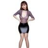 Sexy Wrap Hip Pencil Dress Sheer See Throug High Elastic Micro Mini Dress Oil Glossy Shiny Tight Bandage Cute Dress Double Use